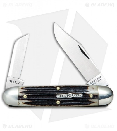 Great Eastern Cutlery GEC #35 Tidioute Cutlery Churchill Pocket Knife 3.75" Cougar Clawed Bone 351217
