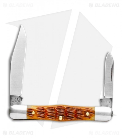 Great Eastern Cutlery GEC Tidioute Cutlery Conductor 3.25" Pocket Knife Antique Autumn Jigged Bone