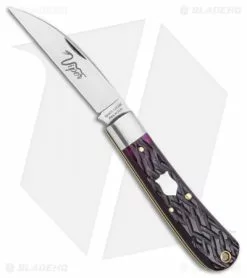 Great Eastern Cutlery GEC Tidioute Cutlery Viper Pocket Knife Black Plum Jigged Bone (3" Satin) 470120