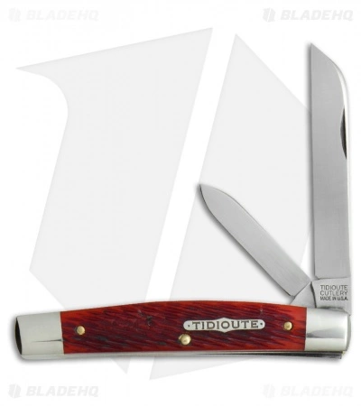 Great Eastern Cutlery GEC #13 Tidioute Cutlery Speaker Jack Pocket Knife 3.6" Rust Red Jig Bone 133217