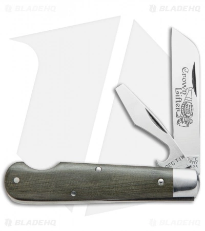 Great Eastern Cutlery GEC #15 Tidioute Huckleberry Crown Lifter Boy's Knife 3.5" Grn Micarta 153216CL