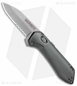 Gerber Highbrow Compact A/O Spring Assisted Knife Gray (2.8" Stonewash Serr)