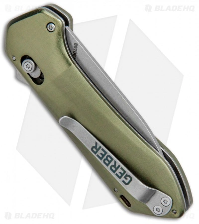 Gerber Highbrow Compact Spring Assisted Knife Green (2.8" Stonewash) - Image 3