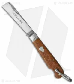 Great Eastern Cutlery GEC #15 Navy Pocket Knife 3.375" Natural Canvas Micarta 15S116