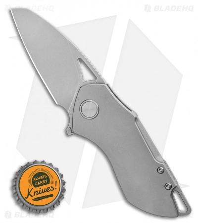 Grissom Knife And Tool Riverstone Frame Lock Knife Gray Titanium (2.5" SW) - Image 4