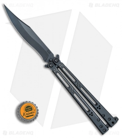 Hom Design Basilisk Elite Balisong Butterfly Knife PVD Ti (4.6" Black) - Image 3
