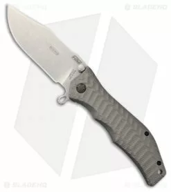 HTM Knives HTM Darrel Ralph Large Gun Hammer Bowie Spring Assisted Knife Gray (3.8" SW)