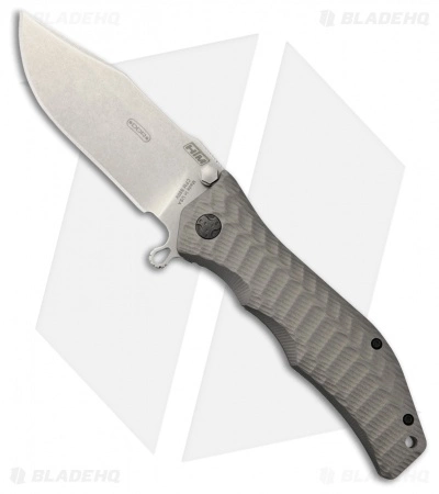HTM Knives HTM Darrel Ralph Large Gun Hammer Bowie Spring Assisted Knife Gray (3.8" SW)
