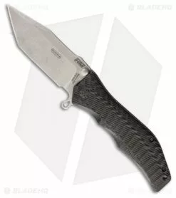 HTM Knives HTM Darrel Ralph Large Gun Hammer Tanto Spring Assisted Knife Black (3.8" SW)