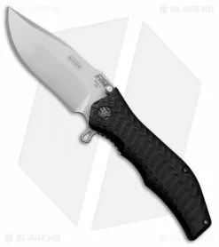 HTM Knives HTM Darrel Ralph Gun Hammer Bowie Liner Lock Knife Black (3.5" Stonewash)