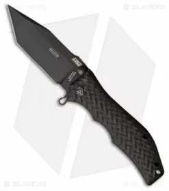 HTM Knives HTM Darrel Ralph Large Gun Hammer Tanto Spring Assisted Knife Black (3.8" Black)