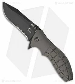 HTM Knives HTM Kirby Lambert Snap Clip Point Spring Assisted Knife Gray (3.5" Black Serr)