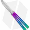 Heibel Knives Menace Balisong Knife Spectrum Titanium (4.6" Satin) #087