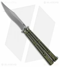Hom Design Basilisk-R Balisong Knife Standard Issue Green G-10 (4.625" BB)