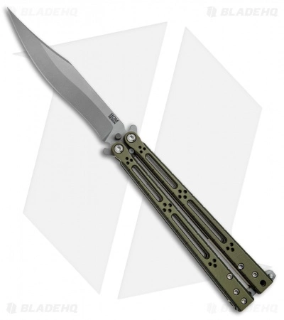 Hom Design Basilisk-R Balisong Knife Standard Issue Green G-10 (4.625" BB)