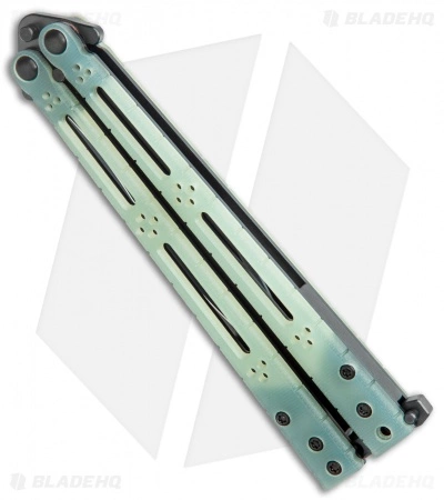 Hom Design Ghost Basilisk-R Balisong Knife Natural G-10 (4.6" Black) - Image 3