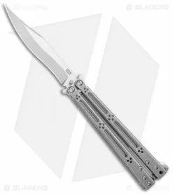 Hom Design Basilisk-R Titanium Balisong Butterfly Knife (4.6" SW) SS Spacers