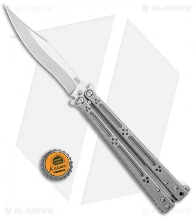 Hom Design Basilisk-R Titanium Balisong Butterfly Knife (4.6" SW) SS Spacers - Image 4