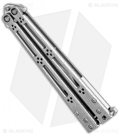 Hom Design Basilisk-R Titanium Balisong Butterfly Knife (4.6" SW) SS Spacers - Image 3