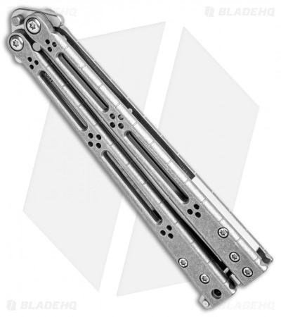 Hom Design Basilisk-R Titanium Balisong Butterfly Knife (4.6" SW) SS Spacers - Image 2