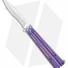 Hom Design I-Basilisk Channel Butterfly Knife Purple Ti Latched (4.5" Satin)