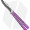 Hom Design I-Basilisk Channel Butterfly Knife Magenta Titanium (4.5" Acid Wash)