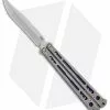 Hom Design Chimera Balisong Knife Tumbled Ti/Purple G-10 (4.75 SW)