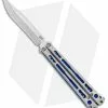 Hom Design Chimera Plus Balisong Knife Satin Ti/Blue G-10 (4.75 Two-Tone)