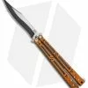 Hom Design Basilisk-R Balisong Butterfly Knife Orange CF (4.6" 2-Tone Acid) #4