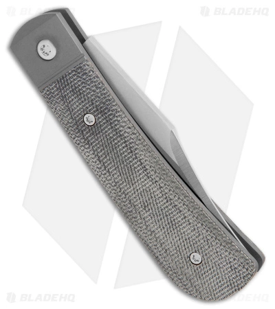 Jack Wolf Knives Benny's Clip Slip Joint Knife Black Canvas Micarta (3" Satin) - Image 3