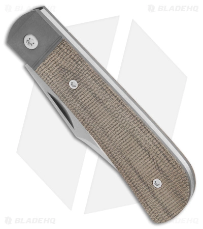 Jack Wolf Knives Benny's Clip Slip Joint Knife Green Canvas Micarta (3" Satin) - Image 2