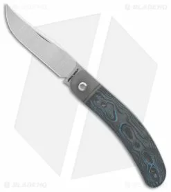 Jack Wolf Knives Javelina Jack Knife Fat Carbon CC Brittany Blue (2.83" Satin)
