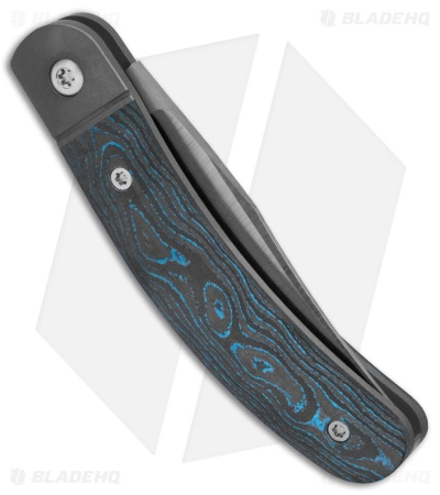 Jack Wolf Knives Javelina Jack Knife Fat Carbon CC Brittany Blue (2.83" Satin) - Image 3