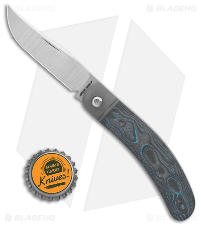 Jack Wolf Knives Javelina Jack Knife Fat Carbon CC Brittany Blue (2.83" Satin) - Image 5