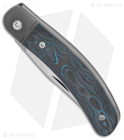 Jack Wolf Knives Javelina Jack Knife Fat Carbon CC Brittany Blue (2.83" Satin) - Image 2