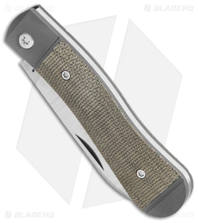 Jack Wolf Knives K9 Jack Slip Joint Pocket Knife OD Green Micarta (2.9" Satin) - Image 2