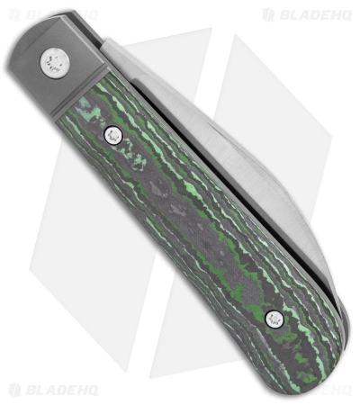 Jack Wolf Knives Laid Back Jack Slip Joint Knife Green Carbon Fiber (2.8" Satin) - Image 3