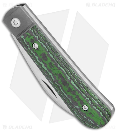 Jack Wolf Knives Laid Back Jack Slip Joint Knife Green Carbon Fiber (2.8" Satin) - Image 2