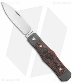 Jack Wolf Knives Vampire Jack Slip Joint Knife Fat Carbon Lava Flow (3" Satin)