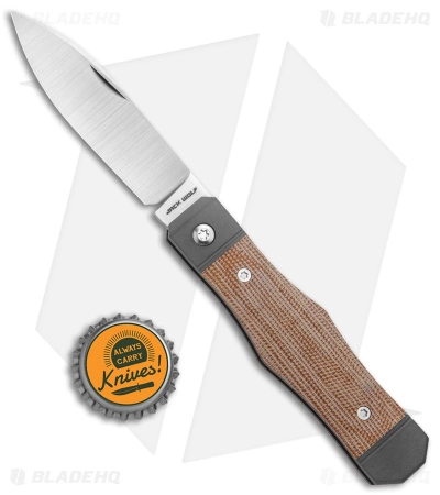 Jack Wolf Knives Vampire Jack Slip Joint Knife Natural Micarta (3" Satin) - Image 5
