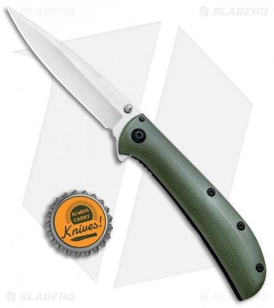 Kershaw Al Mar AM-3 Assisted Opening Knife Green G-10 (3" Satin) 2335GRN - Image 4