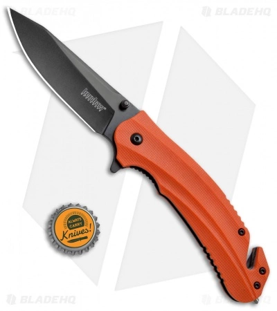 Kershaw Barricade Assisted Opening Knife Orange GFN (3.5" Black Oxide) 8650 - Image 4