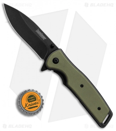Kershaw Bevy Assisted Opening Knife OD Green G-10 (3.5" Blackwash) - Image 4