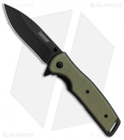 Kershaw Bevy Assisted Opening Knife OD Green G-10 (3.5" Blackwash)