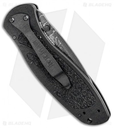Kershaw Blur Assisted Opening Knife Black Aluminum (3.375" Damascus) 1670BLKDAM - Image 3