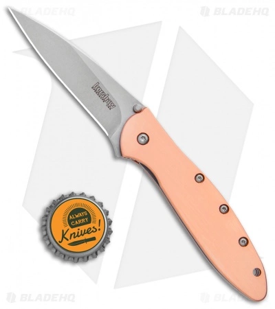 Kershaw Copper Leek Assisted Opening Knife (3" Stonewash) 1660CU - Image 4