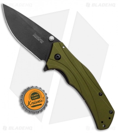 Kershaw Knockout Assisted Opening Knife Olive (3.25" Black) 1870OLBLK - Image 4