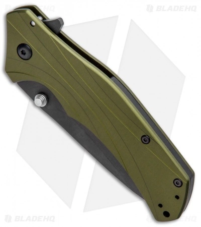 Kershaw Knockout Assisted Opening Knife Olive (3.25" Black) 1870OLBLK - Image 2