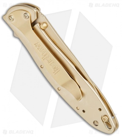 Kershaw Leek Assisted Opening Knife 24K Gold Plated (3" Gold) 1660G - Image 3