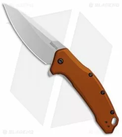 Kershaw Link Drop Point Knife Flat Dark Earth Aluminum (3.25" Stonewash)